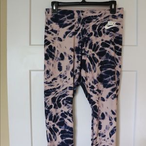 Nike Pink & Navy Tye Dye Leggings